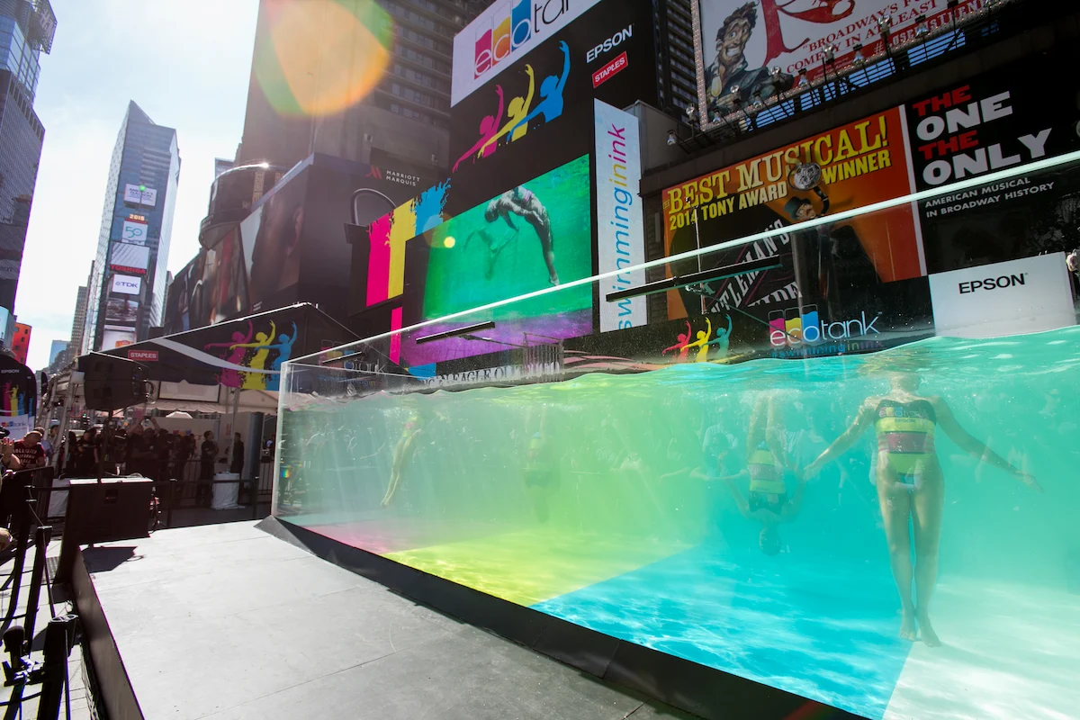 EPSON Times Square swim tank
