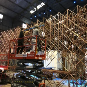 Bulleit Bourbon wooden display construction