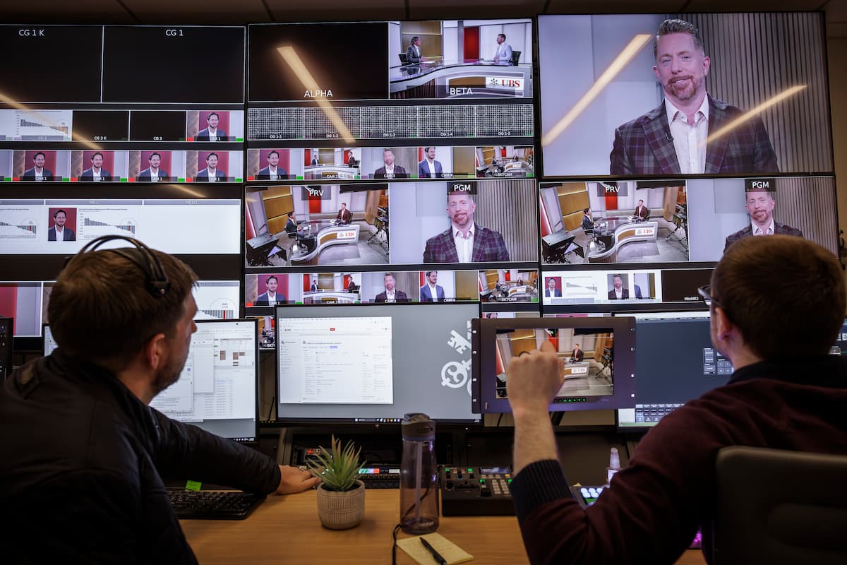 UBS control room monitors