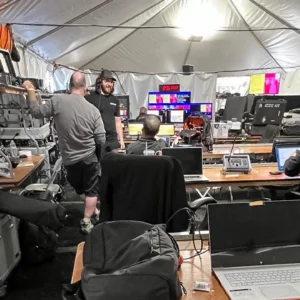 Elton John control room tent setup