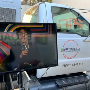Atlantic Progress Summit monitor and truck
