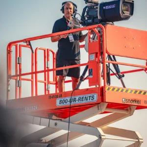 KC tailgate cameraman on lift