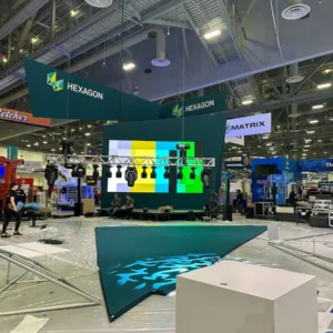Hexagon Mining MINExpo display setup