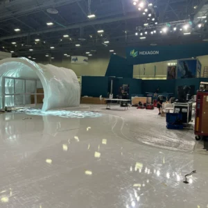 Hexagon Mining MINExpo venue setup BTS