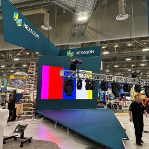 Hexagon Mining MINExpo display in progress