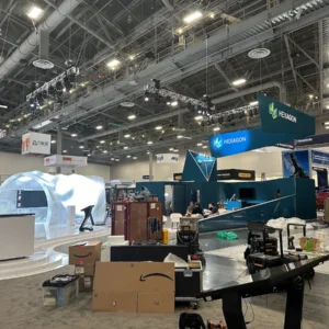 Hexagon Mining MINExpo venue setup