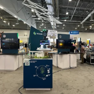Hexagon Mining MINExpo booth setup