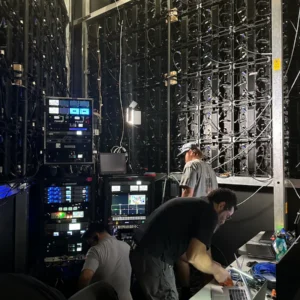 Hexagon Mining MINExpo system setup BTS