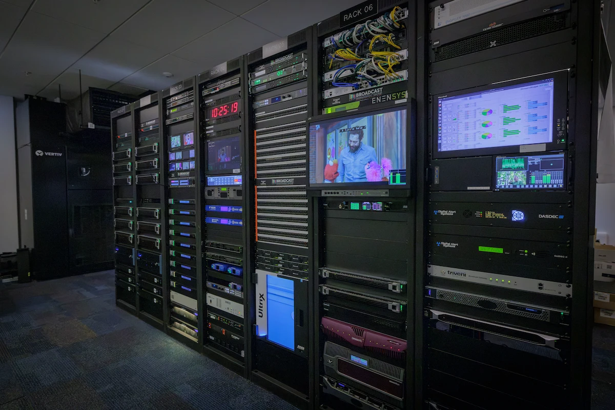 Virginia Public Media server room racks