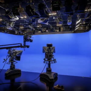 Pedestal Cameras With Prompter And Jib