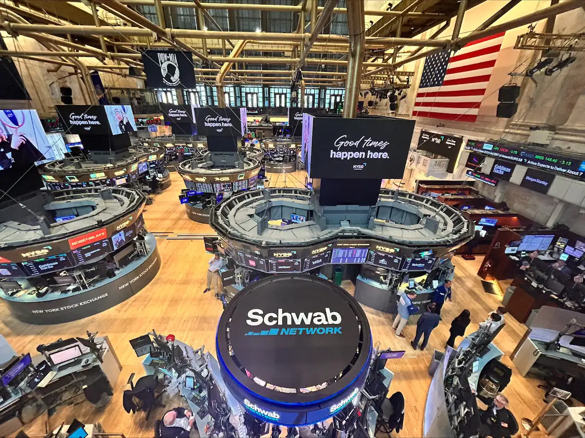 Schwab Network New York Stock Exchange booth top view