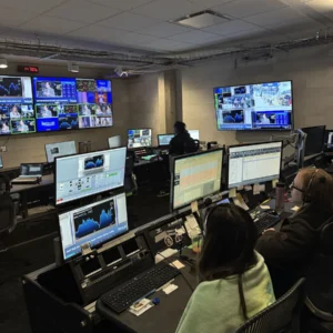 Schwab Network control room crew