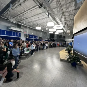 Blue Origin NG 2 crew watching launch