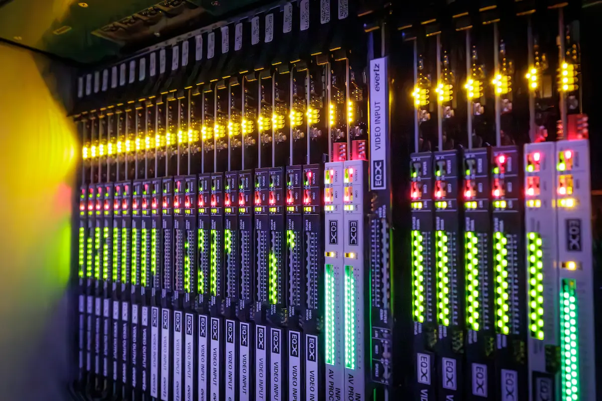 Server rack with lights