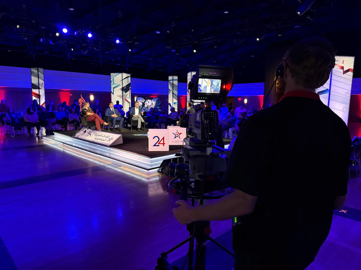 Behind the scenes staging shot
