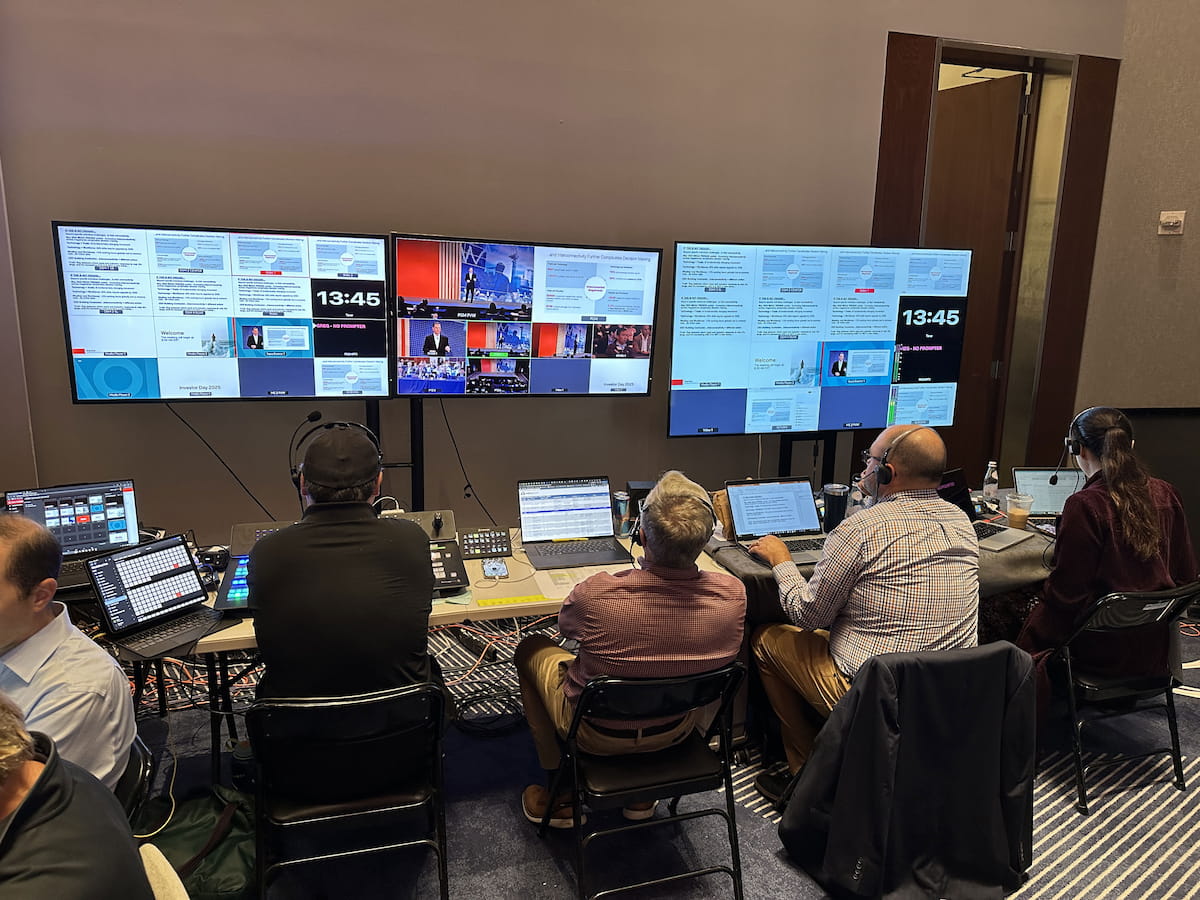 corporate event control room BTS