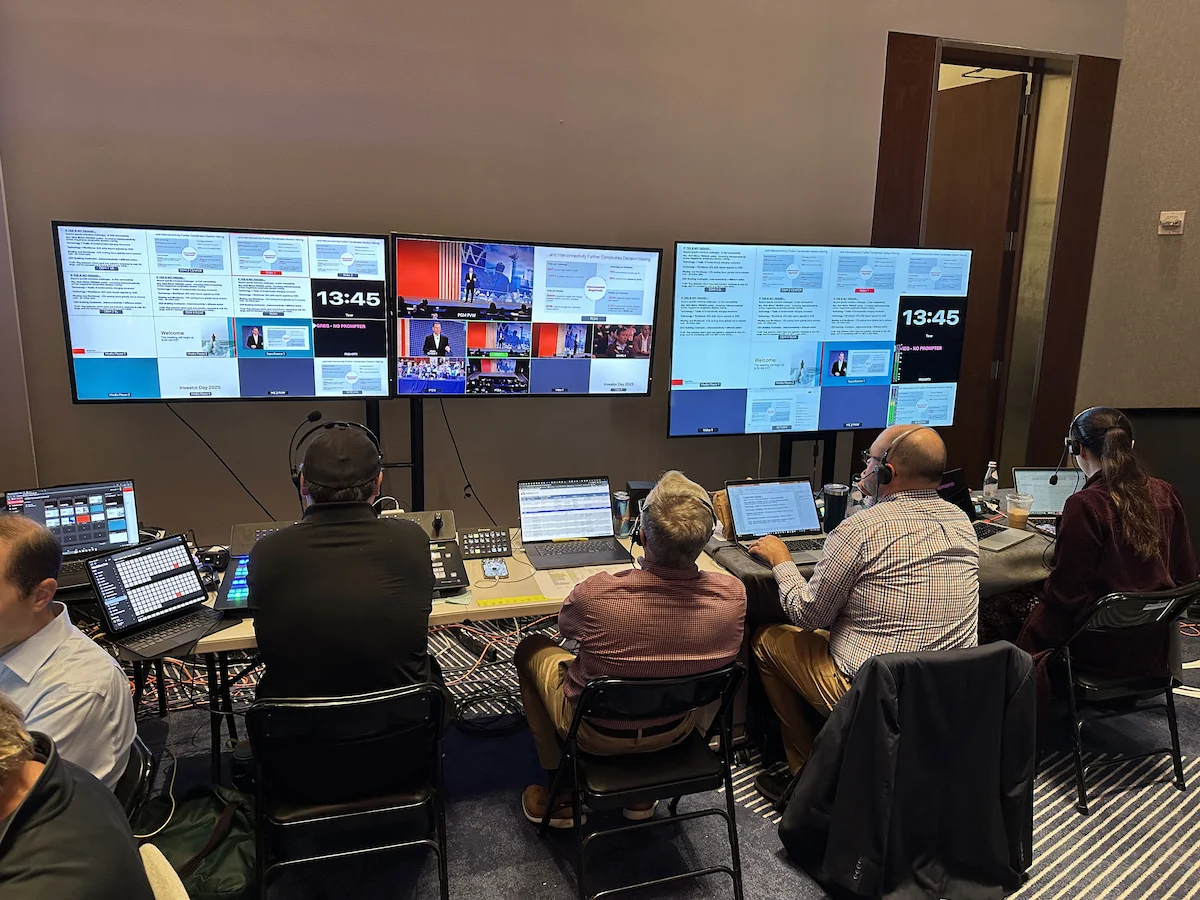 live corporate event control room BTS