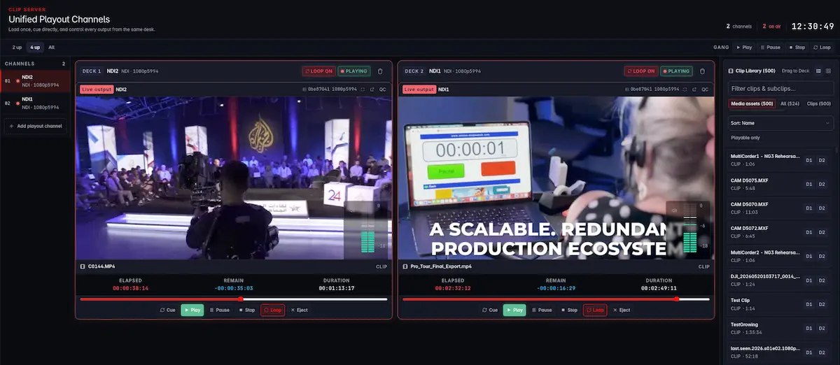 Media Command playout channels